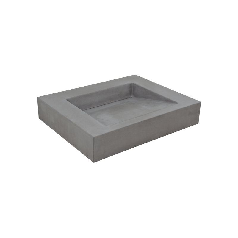 HydeConcrete Hyde Concrete Ramp 22'' Gray Concrete Rectangular Vessel Bathroom Sink Wayfair
